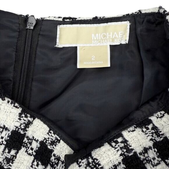 MICHAEL Michael Kors Flounce Pencil Skirt Sz 2 Black White - Picture 4 of 4